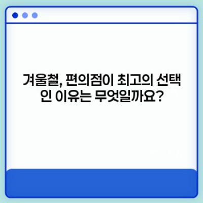 겨울철 편의점 핫템 추천: 꽁꽁 언 손, 따뜻한 마음을 채워줄 겨울나기 필수템!