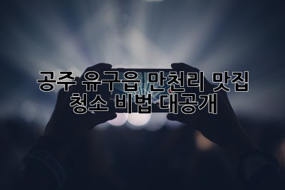 ✨ 공주 유구읍 만천리 맛집 청소 비법 대공개! ✨