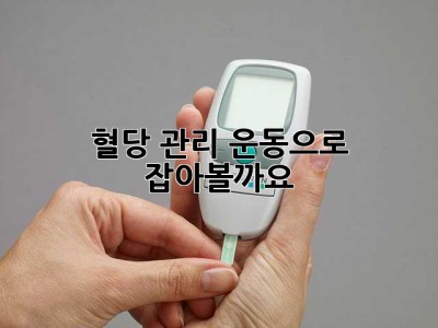 혈당 관리, 운동으로 잡아볼까요? 🤔