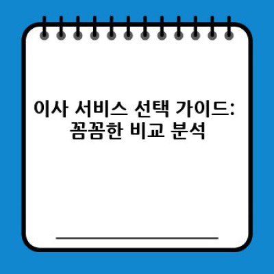이사 준비물 추천: 이사 서비스 이용 시 체크리스트 & 스마트한 준비 가이드