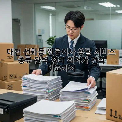 대전 선화동 원룸이사? 용달 서비스 종류 완벽 정리! 최저가 견적 비교까지! 🚛📦