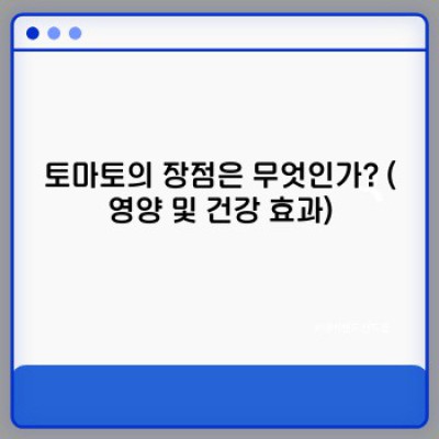 토마토 완벽 가이드: 궁금증 해소와 건강한 섭취를 위한 모든 것