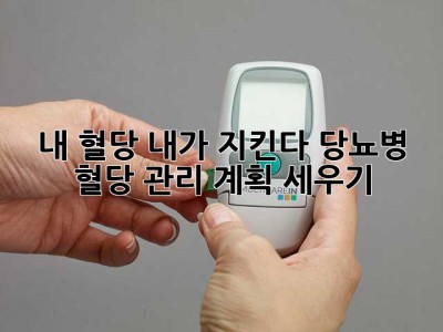 내 혈당, 내가 지킨다! 당뇨병 혈당 관리 계획 세우기