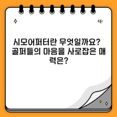 시모어퍼터: 퍼터 선택의 새로운 기준, 장점과 단점 완벽 분석