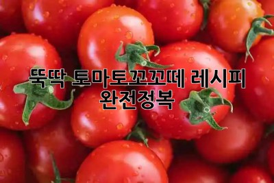 🍅뚝딱! 토마토꼬꼬떼 레시피 완전정복✨