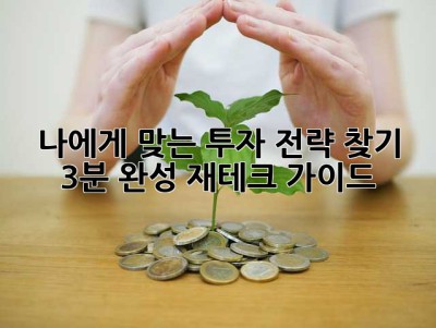 나에게 맞는 투자 전략 찾기: 3분 완성 재테크 가이드