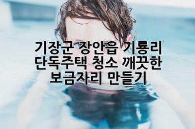 기장군 장안읍 기룡리 단독주택 청소: 깨끗한 보금자리 만들기