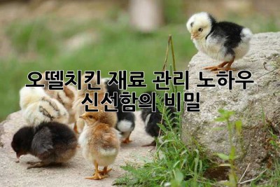 오뗄치킨 재료 관리 노하우: 신선함의 비밀