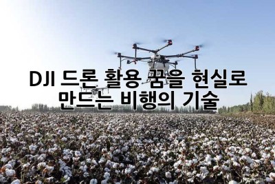 DJI 드론 활용: 꿈을 현실로 만드는 비행의 기술