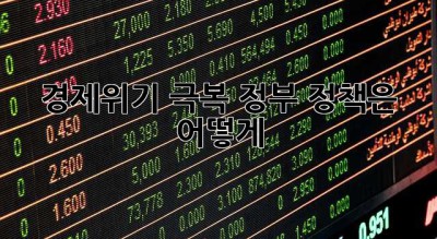 경제위기 극복, 정부 정책은 어떻게?